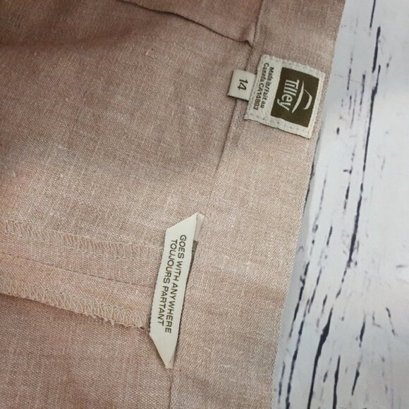 Tilley Tan Hemp Blend Straight Leg Trouser Beige Pants Size 14 - Picture 5 of 6